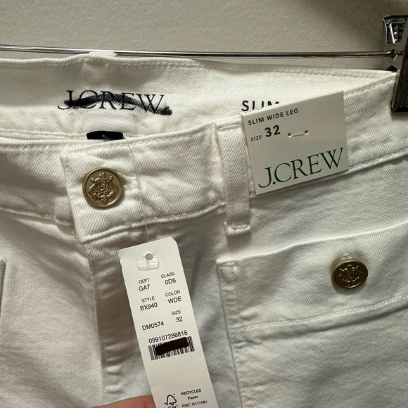 NWT! J.Crew women’s Sailor slim wide-leg jean in white. Size 32 - Picture 6 of 6